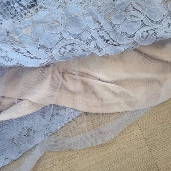 Altar'd State Dress Cream and Blue Lace and Tulle Small - Picture 6 of 7